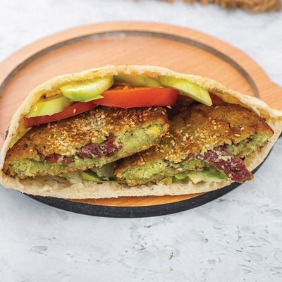Taamia with Pastrami Sandwich