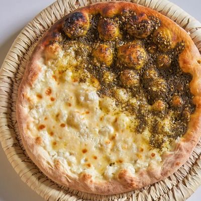 Half thyme, half cheese Manoushe