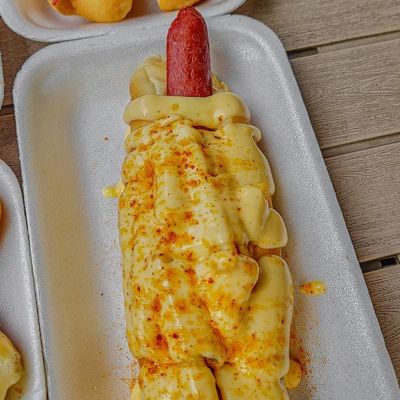 Potato With Cheese And Hotdog