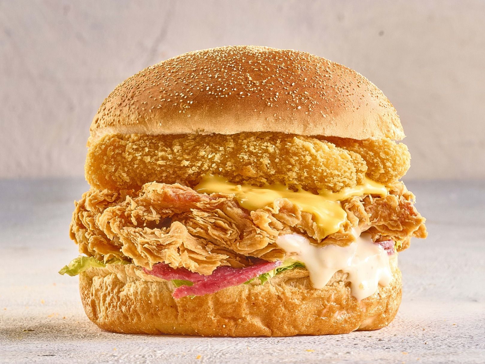 Fried Chicken Ranch Burger
