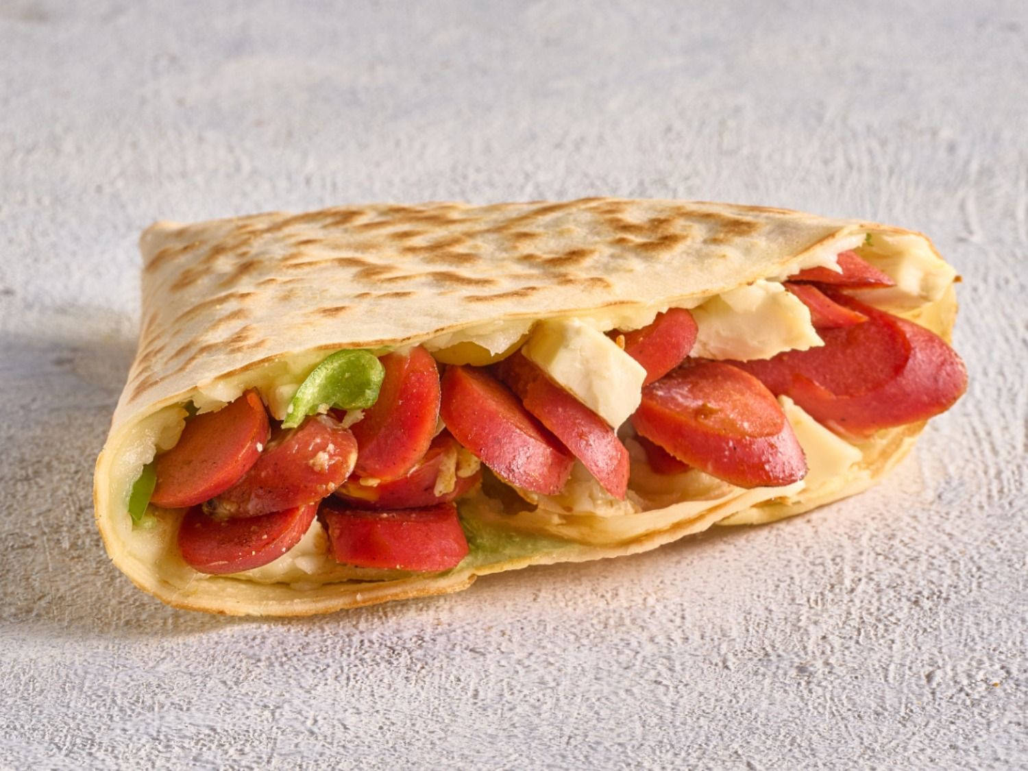 Sausage With Mix Cheese Crepe