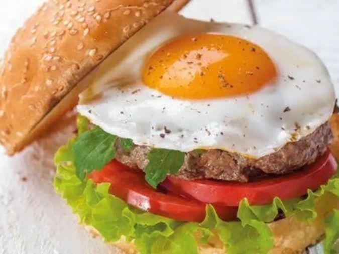 Jumbo Beef Burger With Eggs Sandwich