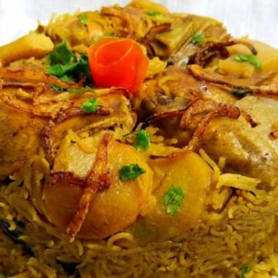 مقلوبة فلسطينية، ربع دجاج وفخذ