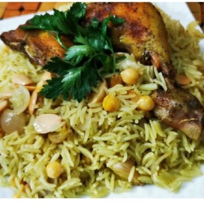 قدر فلسطيني ربع دجاجة وفخذ