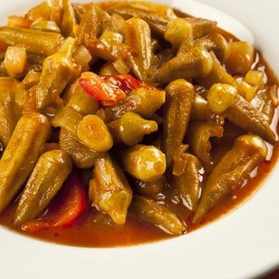 طبق بامية سادة