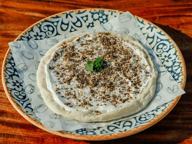 Mankoushe Labneh And Zaatar W. Sesame