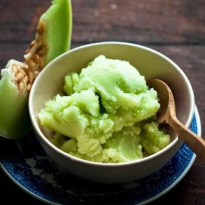 Cantaloupe with Ice Cream