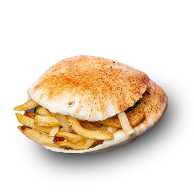 Foul sandwich on potatoes