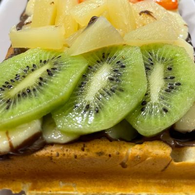 Chocolate And Fruit Waffle