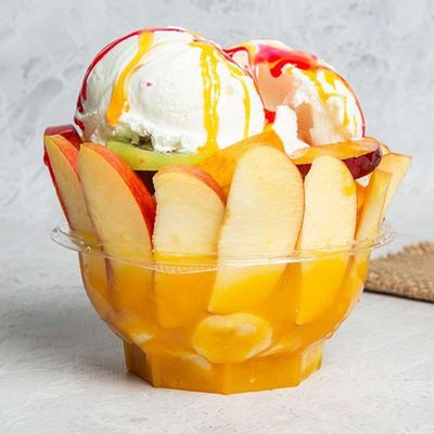 fruit salad with ice cream