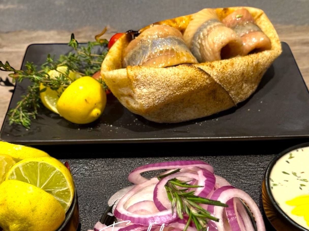 Herring salad sandwich