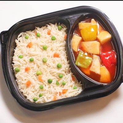 Sweet potatoes with chili and rice fasting