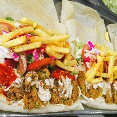 Falafel With Potatoes And Saj Bread