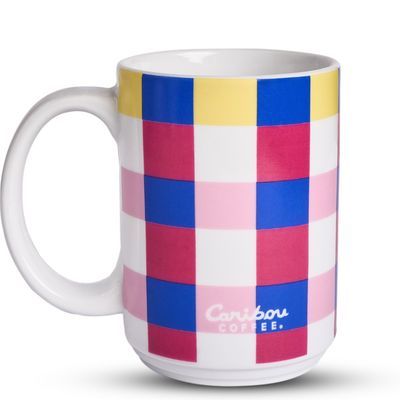 Mug 16 OZ Pink Squares