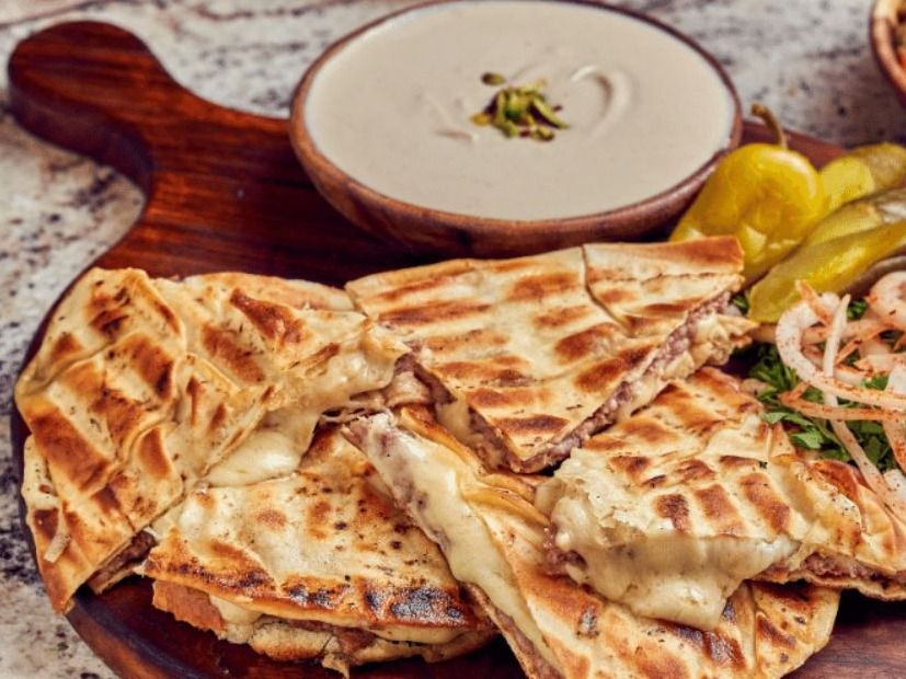 Arayes Meat With Cheese On Charcoal