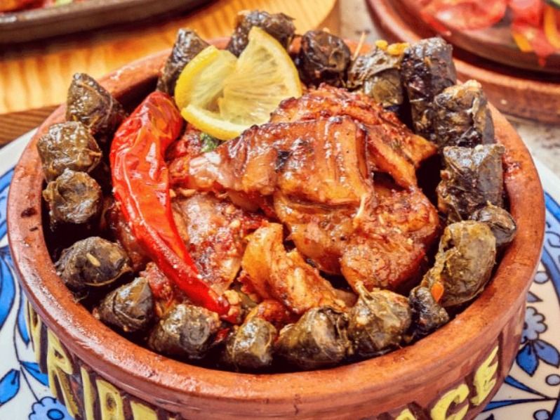 Grape Leaves And Trotters Casserole