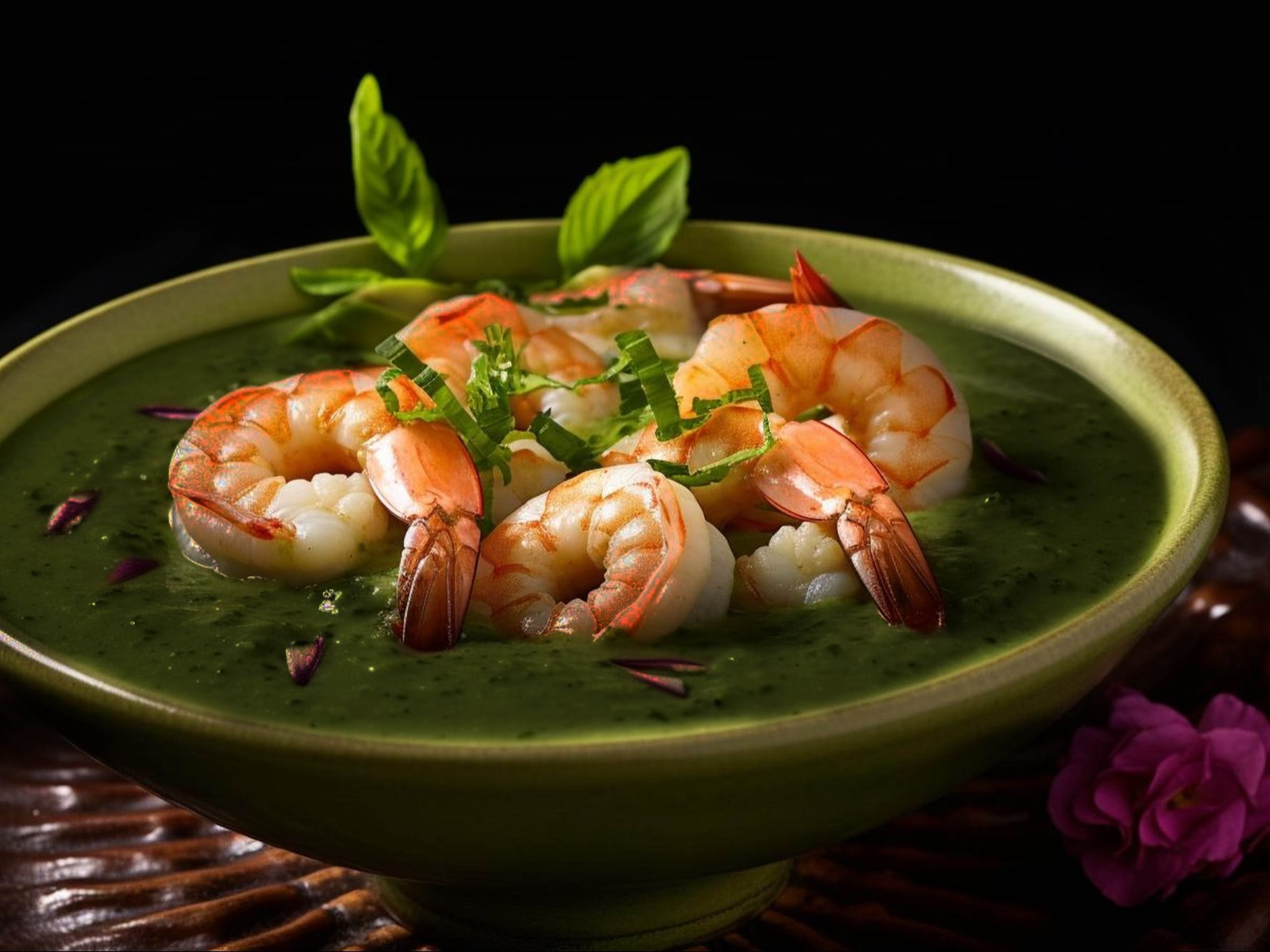 Molokhia with shrimp