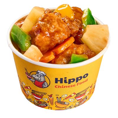 Small pineapple sweet sour chicken