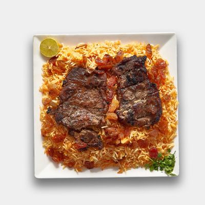 Steak and quarter grilled chicken meal
