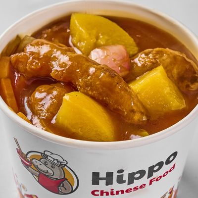 Large peach sweet and sour Calamari