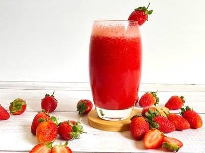 strawberry juice and pieces