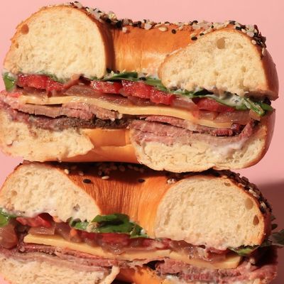Truffle Onion Jam Roast Beef Bagel