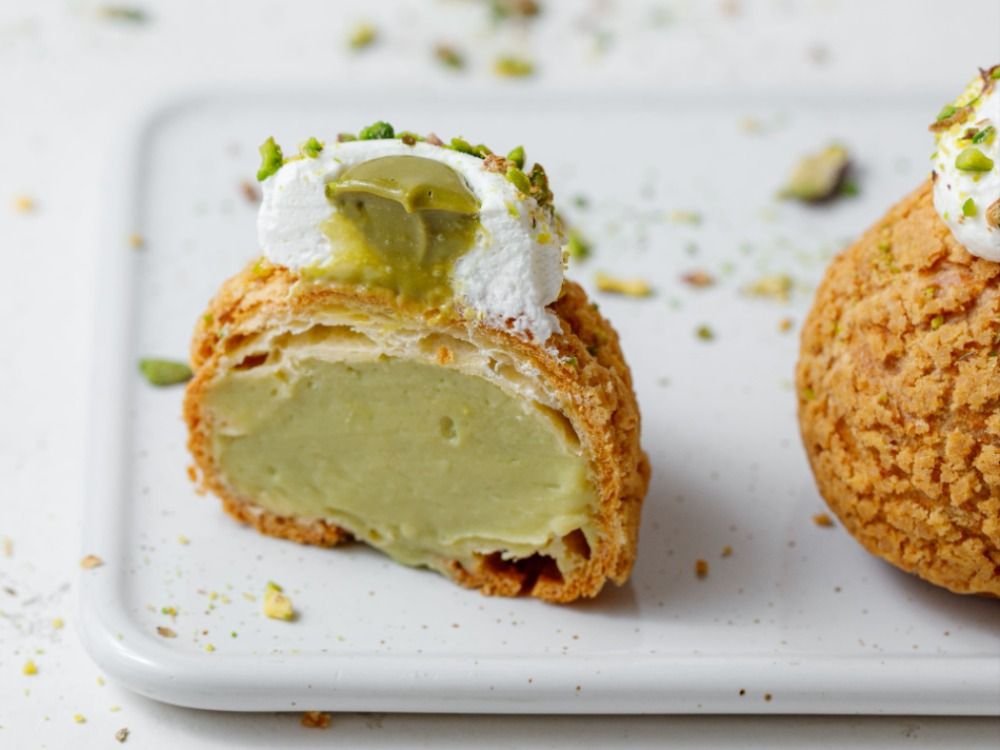 Pistachio Choux A La Creme