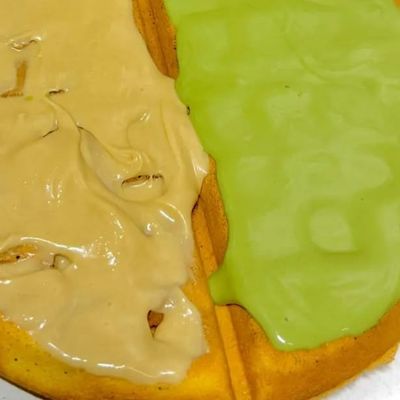 Half Bueno Waffle and Half Pistachio Waffle
