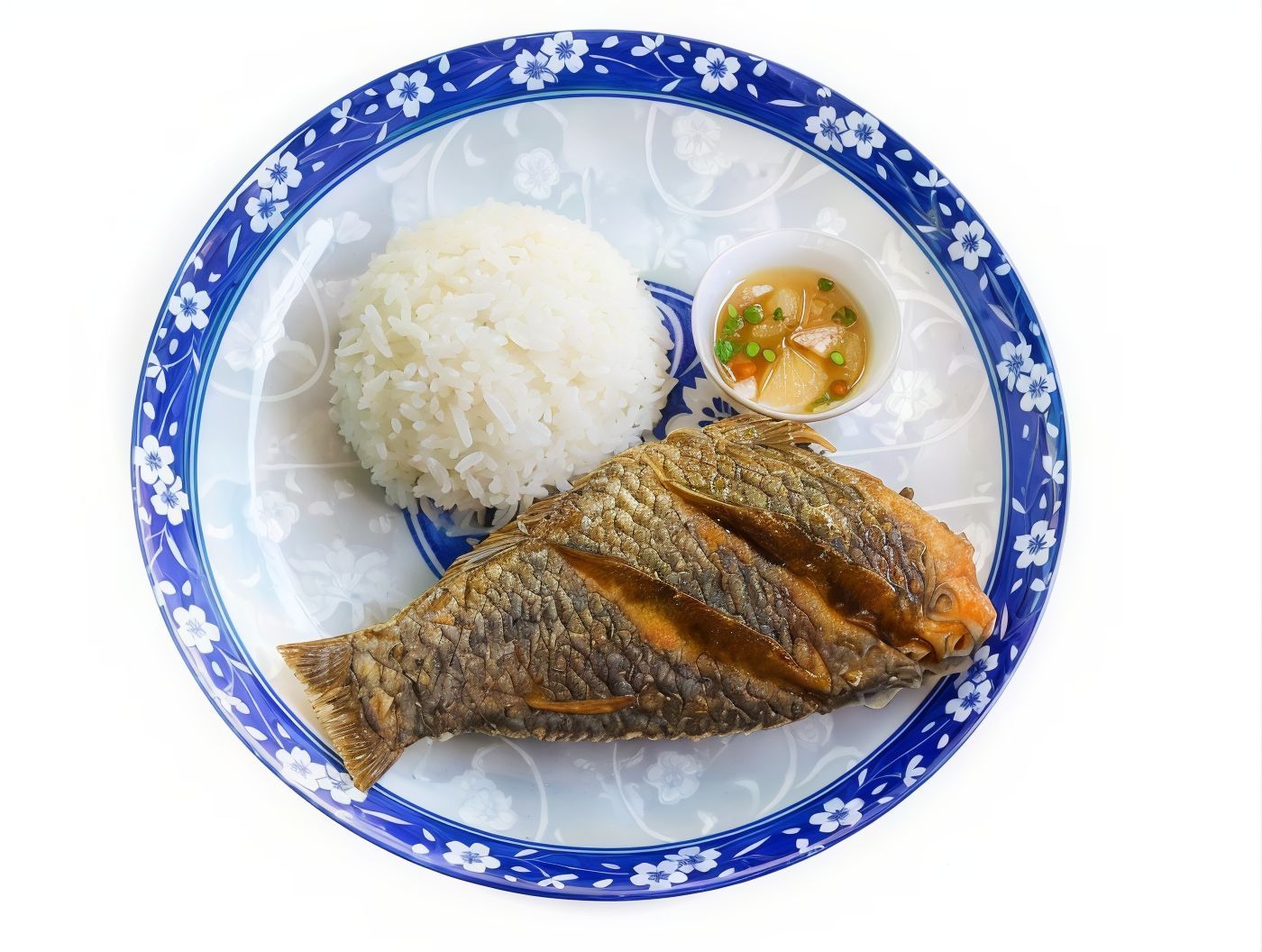 Fried Tilapia Fish With Rice