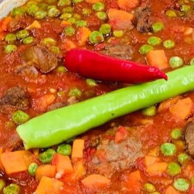 A Plate of Peas with Meat