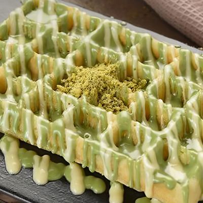 Pistachio spread waffle