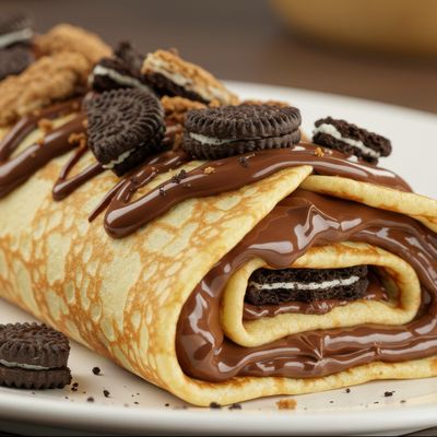 Nutella with cookies crepe