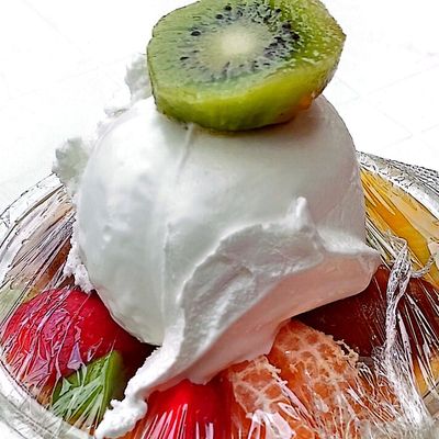 Fruit Salad with Vanilla Ice Cream