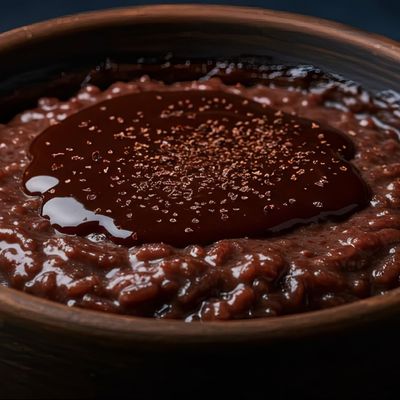 Dark chocolate rice pudding