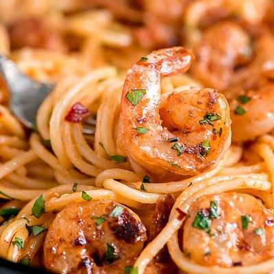 Shrimp Spaghetti Vegan Pasta