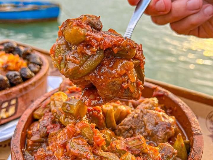 Okra and Shambri Meat casserole