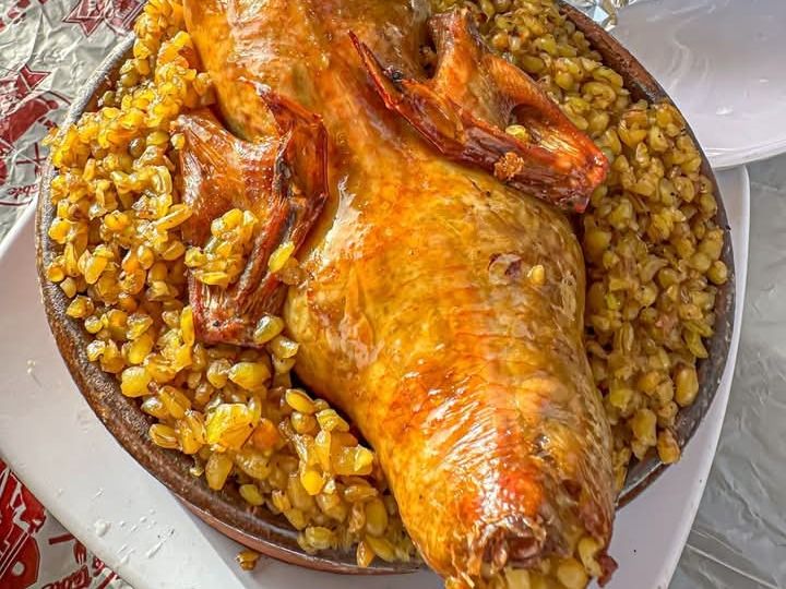 Pigeon casserole with Grits