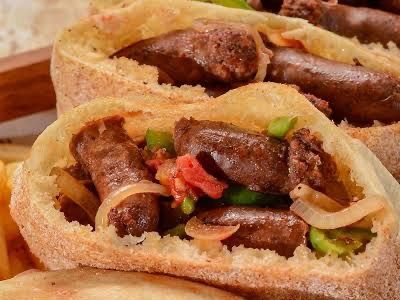 Grilled sausage sandwich