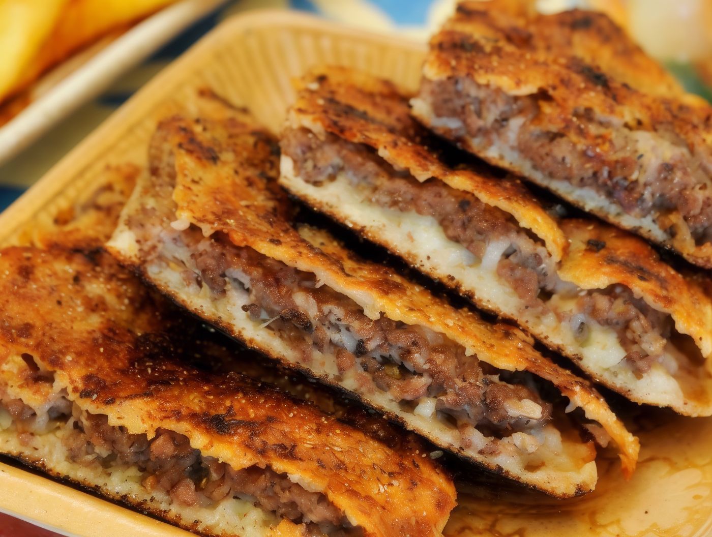 Sausage Hawawshi Baladi Bread On Charcoal