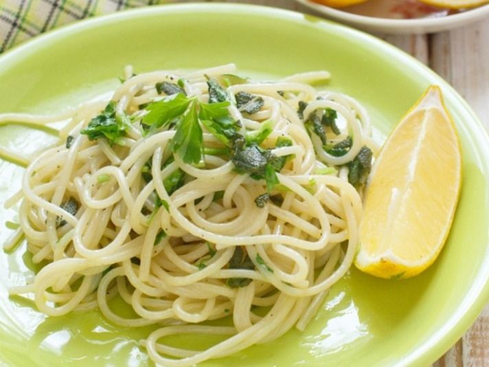 Chicken pasta with lemon basil sauce