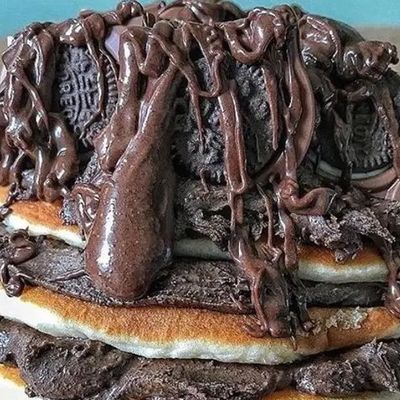 Mini Nutella Pancakes with Oreo Pieces