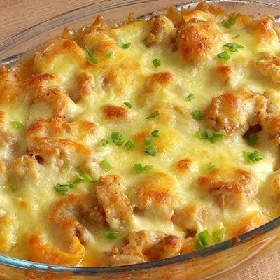Casserole Of Peeled Shrimp And Meat With White Sauce