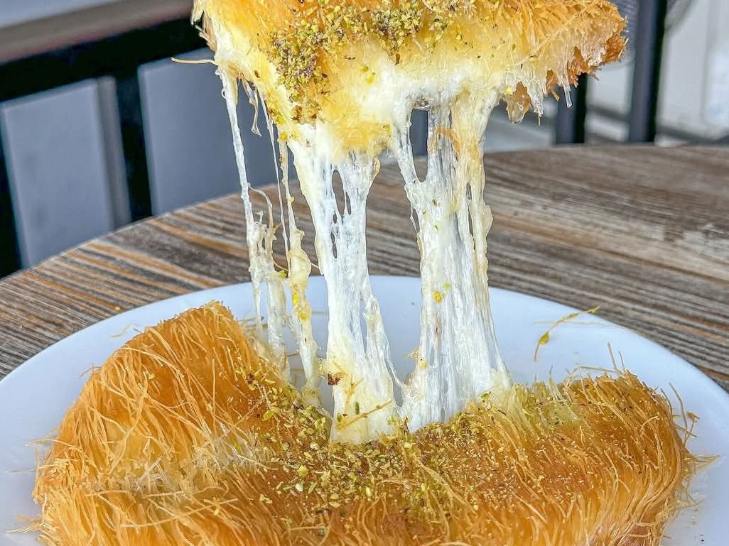 Charcoal Kunafa with Cheese