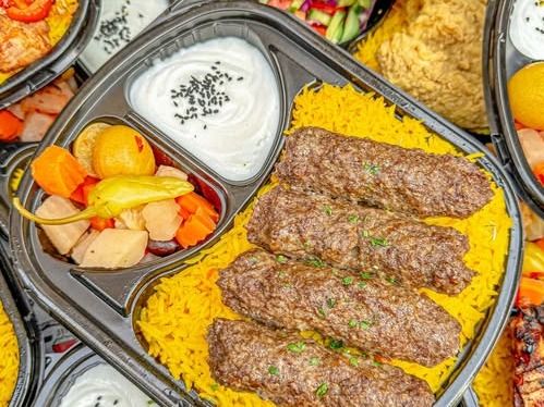 Grilled Kofta Meal On Charcoal