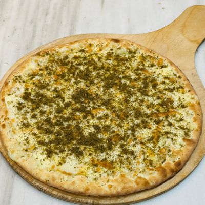 Akkawi And Kashkaval Manousheh With A Sprinkle Of Za'atar
