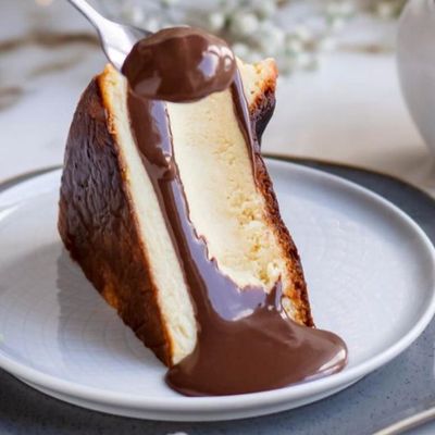 Chocolate San Sebastian Cheesecake Slice