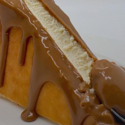 Caramel San Sebastian Cheesecake Slice Piece