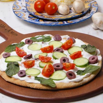 Diet Labneh And Vegetable Manousheh