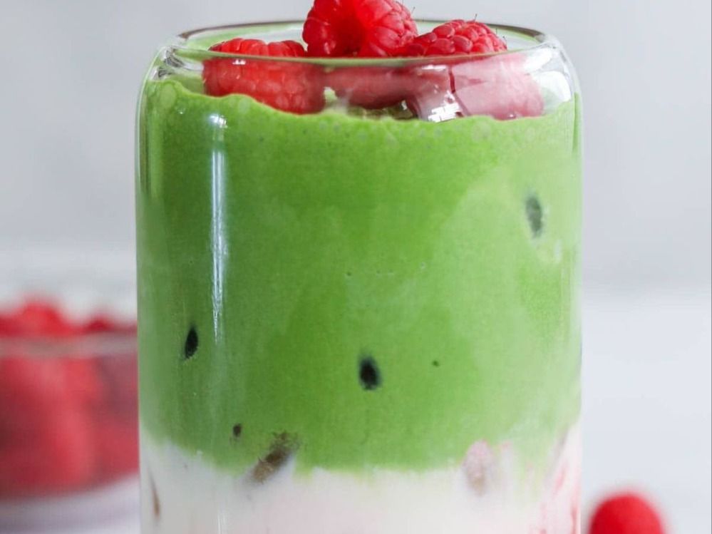 Raspberry Matcha Frappe