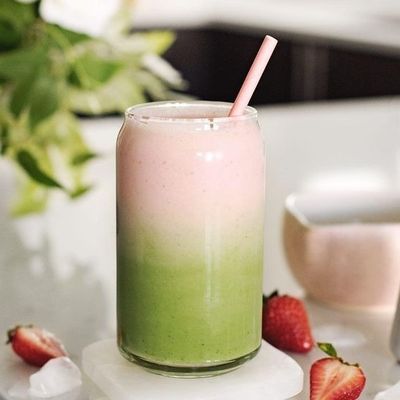 Strawberry Matcha Frappe